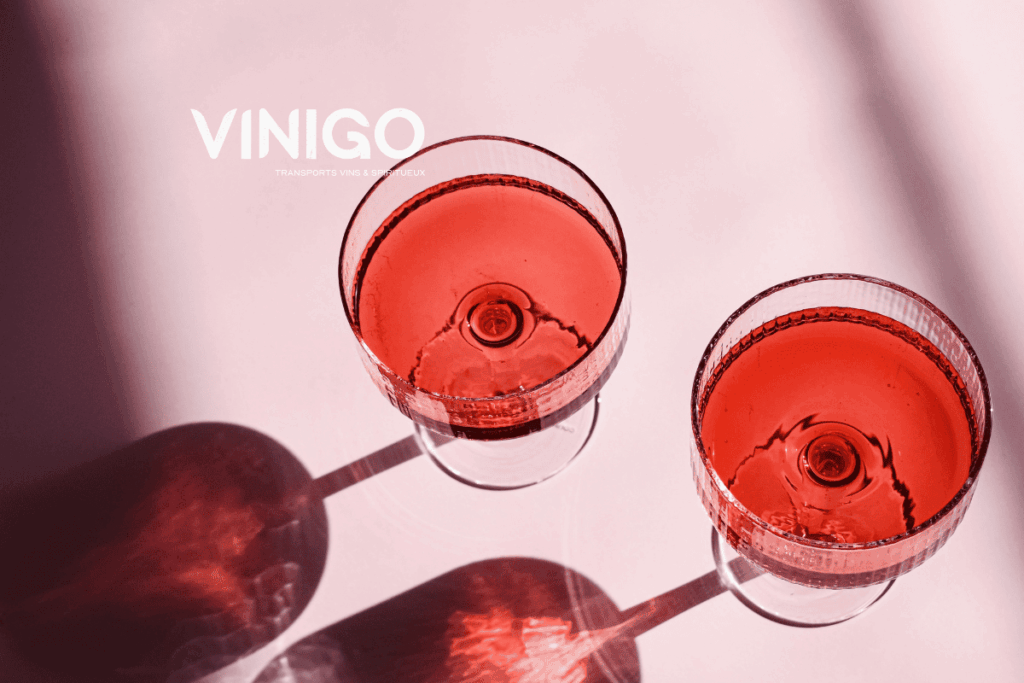 deux verres de vin rosé sans alcool